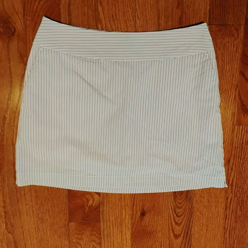 Adidas Striped Climacool Skort, Size 2, White Red Grey Stripe Golf Tennis EUC